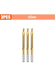 3/4/5/6pcs Cobalt Drill Bit Spiral Screw Metric Composite Tap Drill Bits Drill Polishing Woodworking HSS Twist Drilling Tools