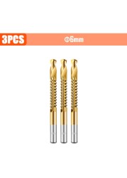 3/4/5/6pcs Cobalt Drill Bit Spiral Screw Metric Composite Tap Drill Bits Drill Polishing Woodworking HSS Twist Drilling Tools