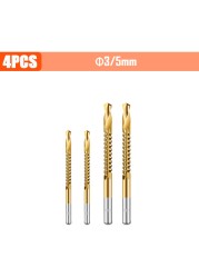 3/4/5/6pcs Cobalt Drill Bit Spiral Screw Metric Composite Tap Drill Bits Drill Polishing Woodworking HSS Twist Drilling Tools