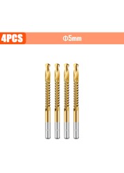 3/4/5/6pcs Cobalt Drill Bit Spiral Screw Metric Composite Tap Drill Bits Drill Polishing Woodworking HSS Twist Drilling Tools