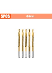 3/4/5/6pcs Cobalt Drill Bit Spiral Screw Metric Composite Tap Drill Bits Drill Polishing Woodworking HSS Twist Drilling Tools