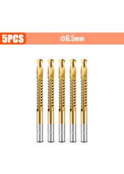 3/4/5/6pcs Cobalt Drill Bit Spiral Screw Metric Composite Tap Drill Bits Drill Polishing Woodworking HSS Twist Drilling Tools