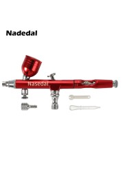 Dual Action Airbrush Red/Gold Gravity Feed 0.3mm Nozzle Cake Decorating Spray Gun Manicure Brushes With Wrench