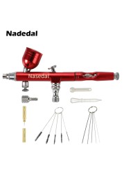 Dual Action Airbrush Red/Gold Gravity Feed 0.3mm Nozzle Cake Decorating Spray Gun Manicure Brushes With Wrench