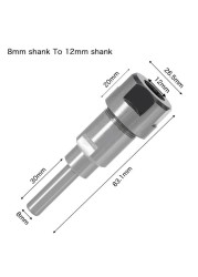 Binoax Router Bit Extension Rod Collet Drilling Machine Extension Milling Wood Cutting Machine 1/4(1/2) Inch 6/8/12mm Shank