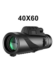 40X60 HD Professional Monocular Telescope Night Powerful Binoculars Waterproof Mini Pocket Zoom With Smartphone Hunting Camping