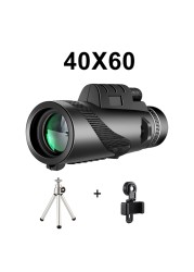 40X60 HD Professional Monocular Telescope Night Powerful Binoculars Waterproof Mini Pocket Zoom With Smartphone Hunting Camping