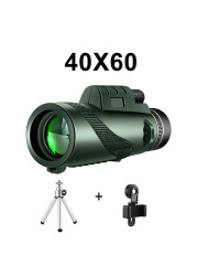 40X60 HD Professional Monocular Telescope Night Powerful Binoculars Waterproof Mini Pocket Zoom With Smartphone Hunting Camping