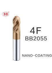 BB 4 End Milling Section 3 Teeth Solid Carbide CNC Finishing Machining R0.5-R10 Metal Cutting Tool