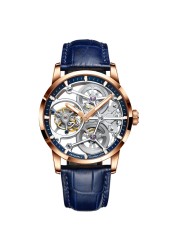 GENLIER Automatic watch men's tourbillon watch nine position men's watches skeleton luxury watches leather 2021 new watches