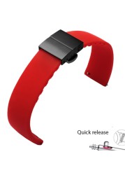 Waterproof silicone watchabnd 20mm 22mm black white red bracelet for Amazfit 2S GTS outdoor silicone strap quick release