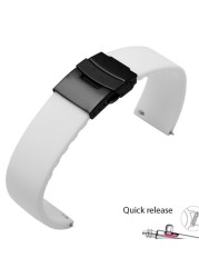 Waterproof silicone watchabnd 20mm 22mm black white red bracelet for Amazfit 2S GTS outdoor silicone strap quick release