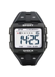 Super scratch resistant easy to read 50m outdoor sports waterproof digital watch