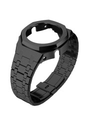 New 4th Gen GA2100 Refit 316 Stainless Steel Bracelet Bezel Fluorine Rubber Watchband GA-2100/2110 Watchband With Screw