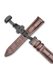 Buzzle Watchband 18mm 19mm 20mm 21mm 22mm 24mm Calf Genuine Leather Watch Band Crocodile Grain Watch Strap for Tissot Seiko