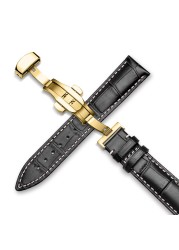 Buzzle Watchband 18mm 19mm 20mm 21mm 22mm 24mm Calf Genuine Leather Watch Band Crocodile Grain Watch Strap for Tissot Seiko