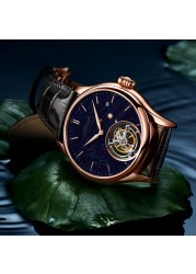 luxury tourbillon skeleton movement mechanical watch men goldstone sapphire aesop manual tourbillon watch for men montre homme