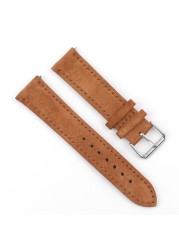 Soft Suede Leather Watch Band 18mm 19mm 20mm 22mm 24mm Blue Watch Straps Stainless Steel Buckle Watch Accessories