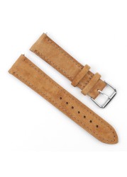 Soft Suede Leather Watch Band 18mm 19mm 20mm 22mm 24mm Blue Watch Straps Stainless Steel Buckle Watch Accessories