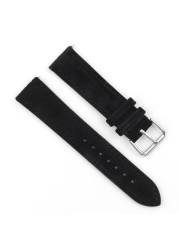 Soft Suede Leather Watch Band 18mm 19mm 20mm 22mm 24mm Blue Watch Straps Stainless Steel Buckle Watch Accessories