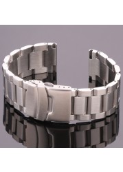 Stainless Steel Watch Band Strap Women Men Metal Watchband Link Bracelet 18mm 20mm 22mm 24mm Accessories Silver Rose Gold Black