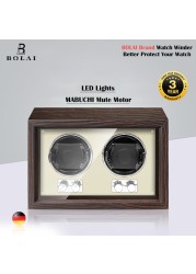 BOLAI luxury brand watch winder wood high-end 2 4 slot automatic watches box with Mabuchi motor watch cabinet watch storage box