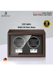 BOLAI luxury brand watch winder wood high-end 2 4 slot automatic watches box with Mabuchi motor watch cabinet watch storage box