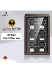 BOLAI luxury brand watch winder wood high-end 2 4 slot automatic watches box with Mabuchi motor watch cabinet watch storage box