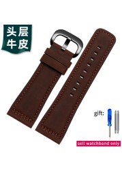 Genuine Leather Watch Band Men For Seven Friday M2/02 P1B/01 P2B/02 First Layer Cowhide Leather Bracelet Female 28mm Watch Strap