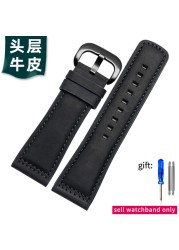 Genuine Leather Watch Band Men For Seven Friday M2/02 P1B/01 P2B/02 First Layer Cowhide Leather Bracelet Female 28mm Watch Strap