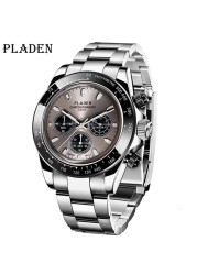 Bladen Watch New Fashion Men Business Chronograph Stainless Steel Quartz Watches Male Sport Luminous Diving Montre Homme 2022