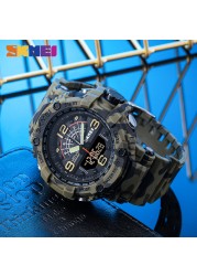 SKMEI 1617 Military Camouflage Sport Watches Stopwatch Alarm 3 Time 5Bar Waterproof Male Clock Men Watch relojes hombre 2020