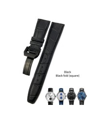 Cowhide watch strap 20mm 21mm 22mm,replacement for Portuguese IWC,Porotfino,Family piloto,folding buckle