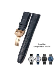 Cowhide watch strap 20mm 21mm 22mm,replacement for Portuguese IWC,Porotfino,Family piloto,folding buckle