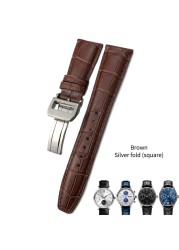 Cowhide watch strap 20mm 21mm 22mm,replacement for Portuguese IWC,Porotfino,Family piloto,folding buckle