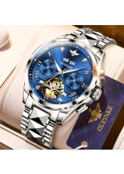 OUPINK Men's Watch 40mm Gold Men Mechanical Watches 50M Waterproof Top Brand Sapphire Glass Stainless Steel Business 142857