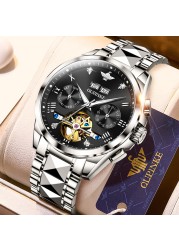 OUPINK Men's Watch 40mm Gold Men Mechanical Watches 50M Waterproof Top Brand Sapphire Glass Stainless Steel Business 142857