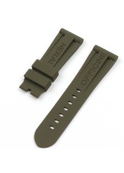 26mm Black Blue Orange Green Silicone Rubber Watchband Replacement for Panerai Strap Pin Buckle Waterproof Watch Accessories