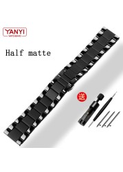 Ceramic Watch Band For Huawei Watch GT 2 Strap Quick Release Bar Watchband 18mm 20mm 22mm Watchband Matte Black Color