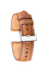 HEMSUT Genuine Leather Watch Strap for Man Women Quick Release Handmade Vintage Cowhide Watch Strap 18mm 20mm 22mm 24mm