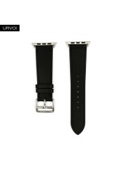 URVOI Leather Band for Apple Watch Series 7 6 SE 5 4 3 2 1 Round One for iwatch Straps Wrist Band Classic Design 41 45mm