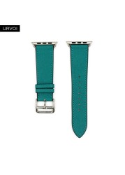 URVOI Leather Band for Apple Watch Series 7 6 SE 5 4 3 2 1 Round One for iwatch Straps Wrist Band Classic Design 41 45mm