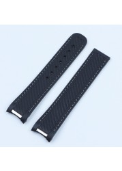 20mm Silicone Watch Rubber Band for Omega Watchband Seamaster 300 AT150 Aqua Terra Ultra Light 8900 Steel Buckle Watchband Bracelets