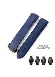 20mm 19/21mm 22mm Curved End Silicone Rubber Watch Band Suitable for Huawei GT 2 Samsung Galaxy Watch 3 4 Omega Seamaster Strap