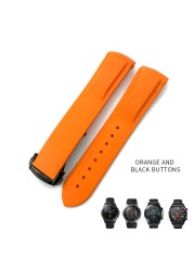 20mm 19/21mm 22mm Curved End Silicone Rubber Watch Band Suitable for Huawei GT 2 Samsung Galaxy Watch 3 4 Omega Seamaster Strap