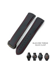 20mm 19/21mm 22mm Curved End Silicone Rubber Watch Band Suitable for Huawei GT 2 Samsung Galaxy Watch 3 4 Omega Seamaster Strap