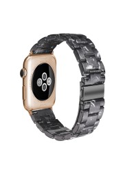 resin watches for apple watch 7 6 5 band 44mm iwatch 42mm series 4 3 2 wrist strap accessories loop 40mm replacement bracelet