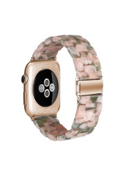 resin watches for apple watch 7 6 5 band 44mm iwatch 42mm series 4 3 2 wrist strap accessories loop 40mm replacement bracelet