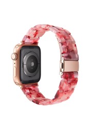 resin watches for apple watch 7 6 5 band 44mm iwatch 42mm series 4 3 2 wrist strap accessories loop 40mm replacement bracelet