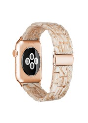 resin watches for apple watch 7 6 5 band 44mm iwatch 42mm series 4 3 2 wrist strap accessories loop 40mm replacement bracelet